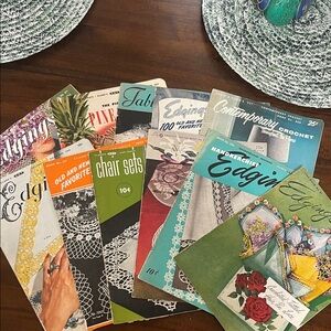 Vintage Crochet & Edging Pattern Booklet Set - Multicolor